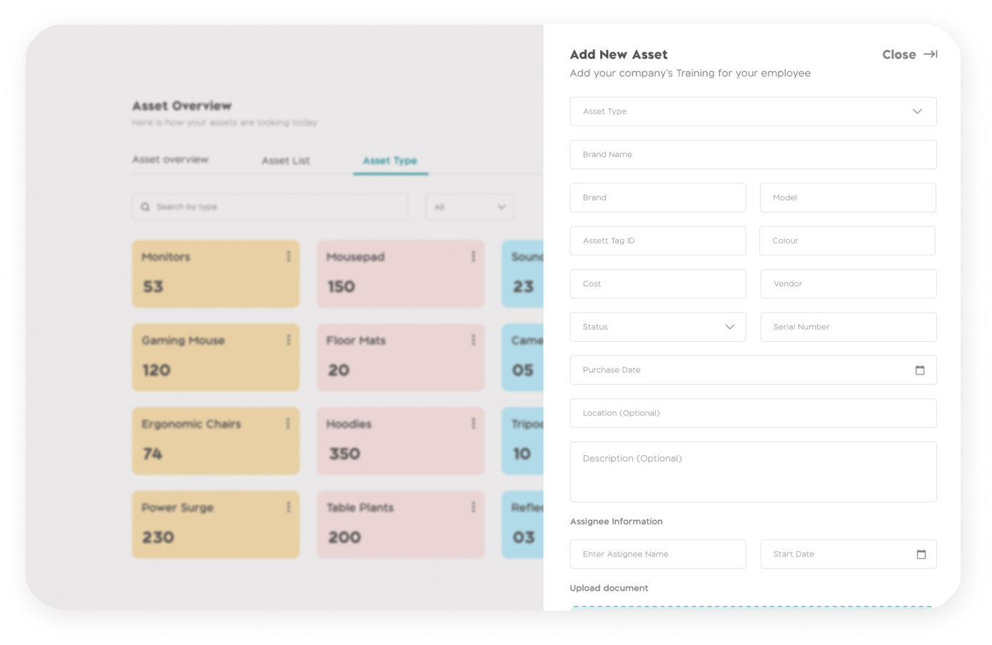 Asset Managment mockup